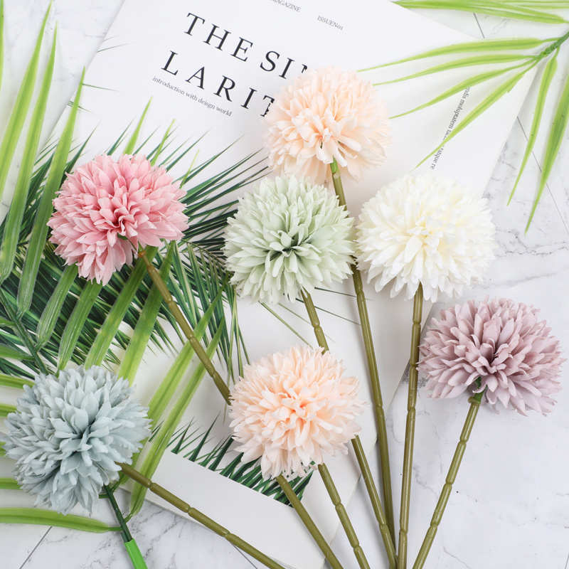 Artificial silk dandelion artificial flowers decor wedding wholesale natural-like artificial flowers