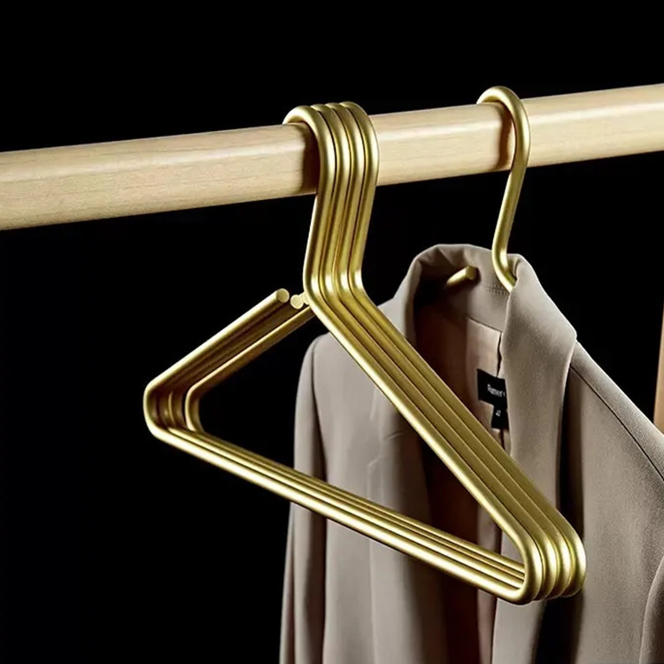 Solid Metal Hangers for Coat Durable Seamless Matte Gold/Sliver Clothes Trousers Sweater Storage Racks Hangers Organizer