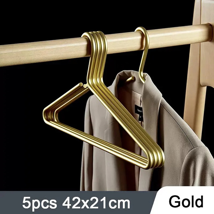 Wardrobe Cloth Hanger Room Clothing Hanger Stand Poly Bag Hook Bladies Aluminum Multifunctional Metcosplayguan Summer Gold