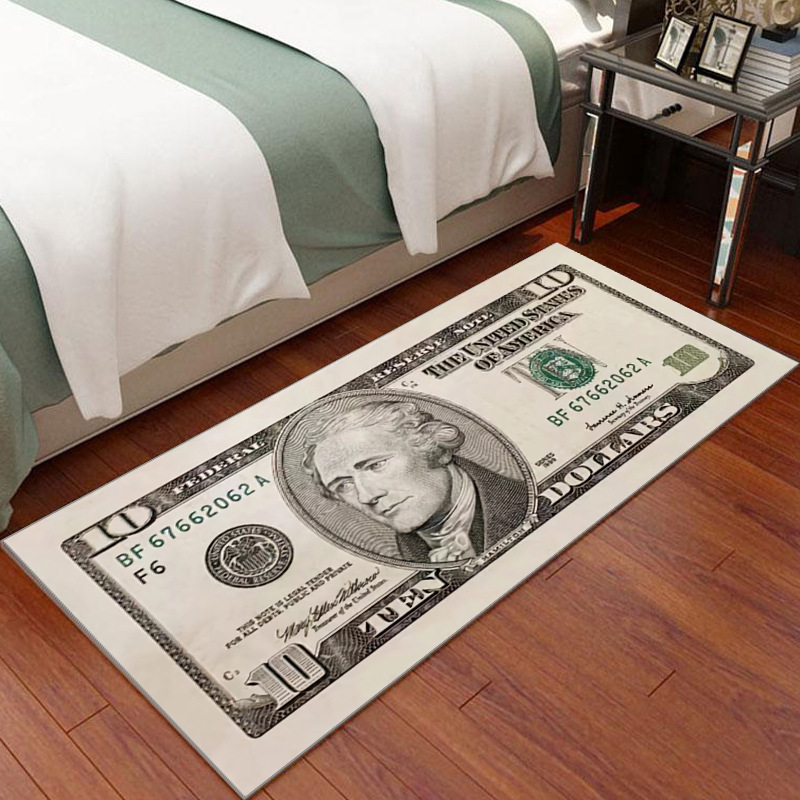 Non-slip Area Rugs Living Room Bedroom Hundred 100 Dollar Bill Carpet Money 100 Dollar Bill Rug Custom Printed Carpet