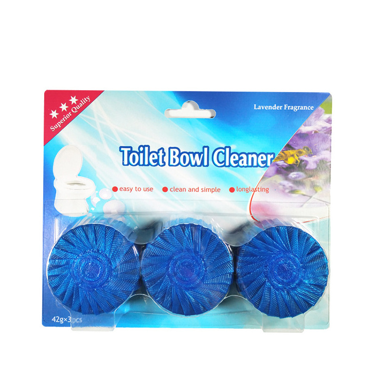 OEM Custom Long Lasting Slow-release Toilet Bowl Cleaner Block Blue Bubble Flush Toilet bowl tank cleaning tablets