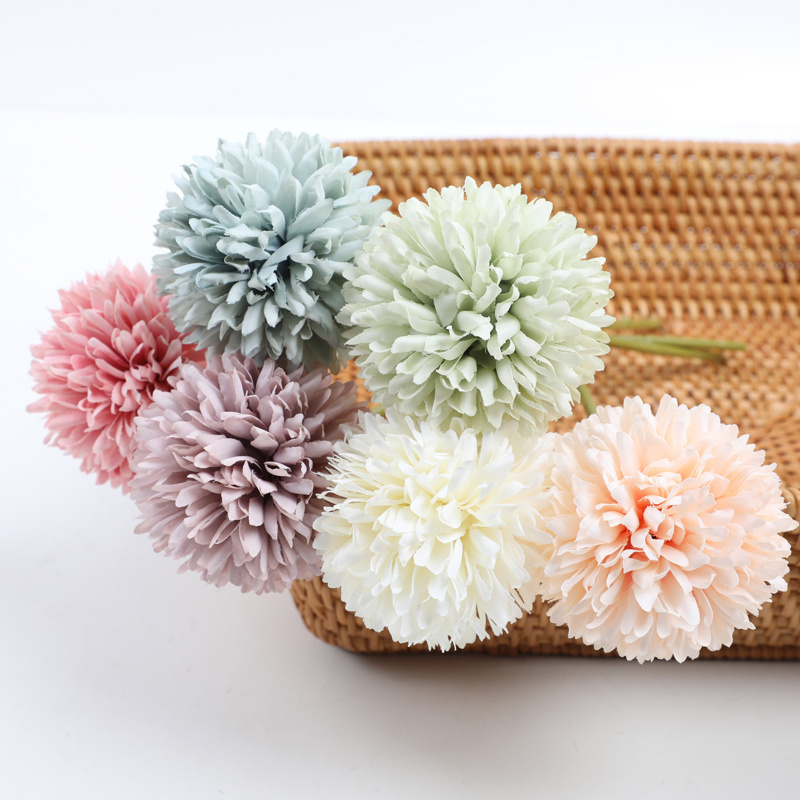 Artificial silk dandelion artificial flowers decor wedding wholesale natural-like artificial flowers