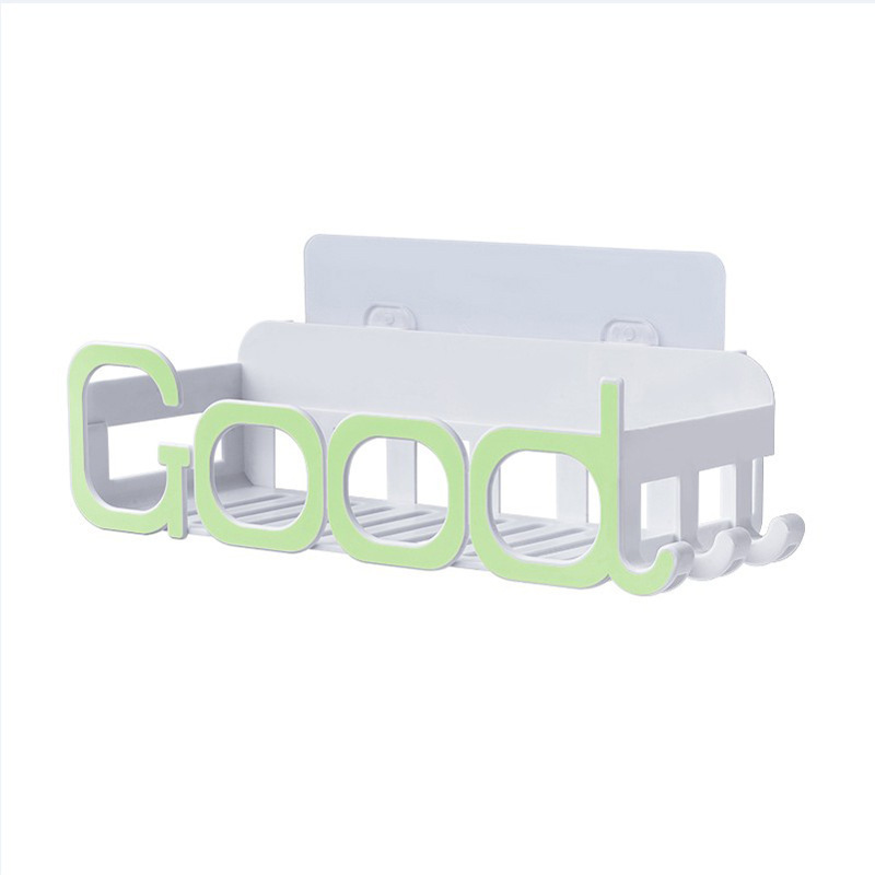 1 Pcs Creative Letter Bathroom Storage Shelf Live Love Good Wall-hanging Suction Cup