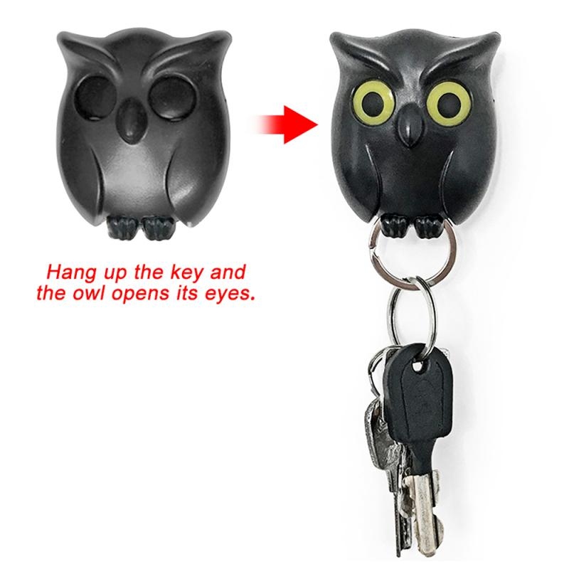 MZL Owl Key Holder Magnet Wall Rack Creative Magnetic Mount Hook Organizer Hanger Keychains Key Hanger Hook