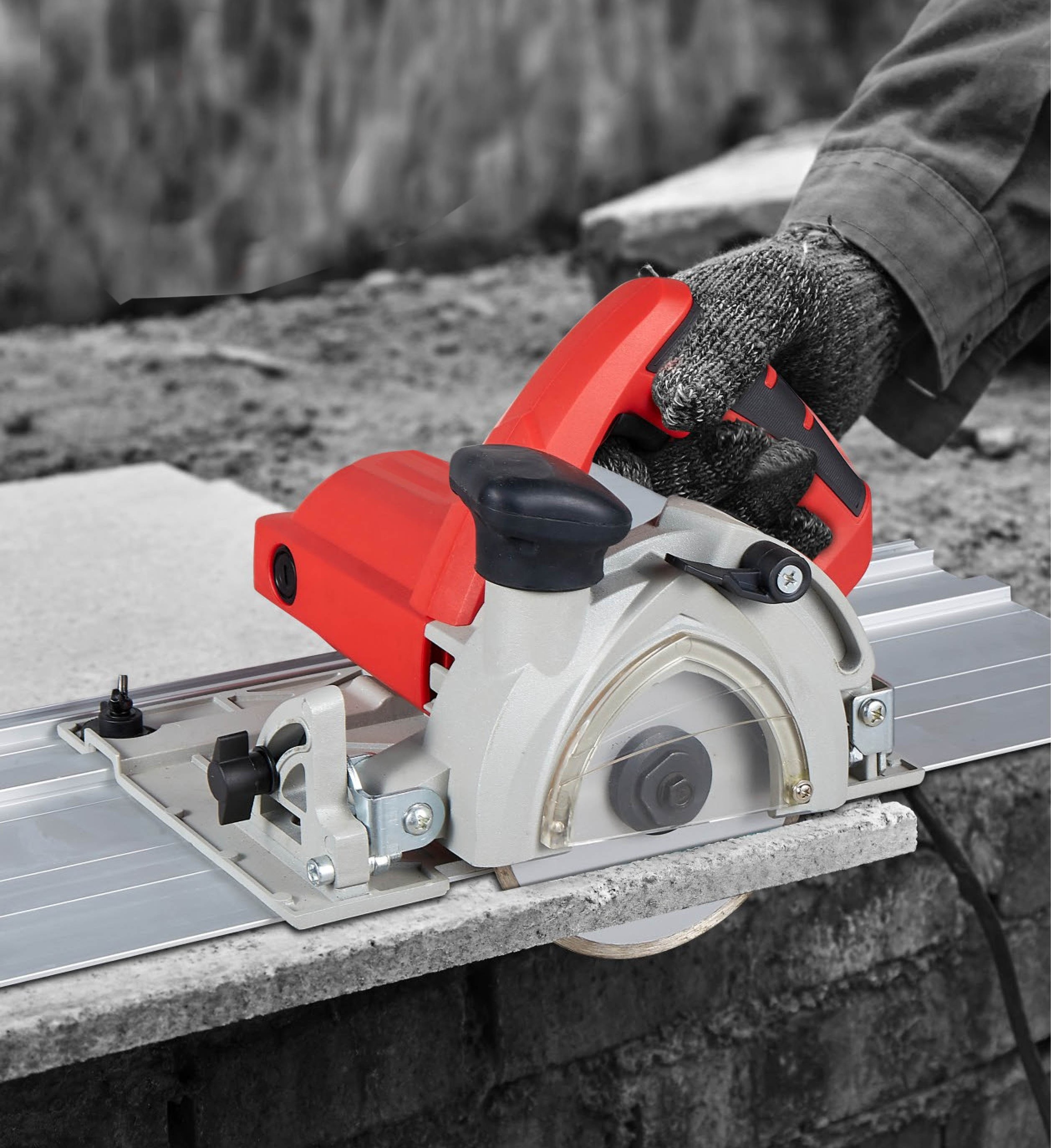 1400W Large Slab Electric Tile Cut Machine 45 Degree Chamfer Portable Track Dust-free Granite Stone Plunge saw Marble Cutter