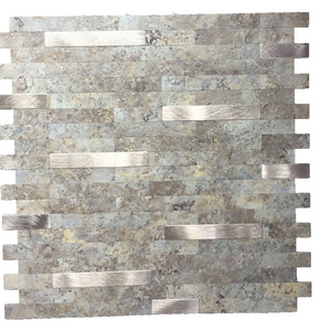 Mosaic Backsplash Kitchen Bathroom Peel and Stick Wall Tile DIY Craft Tiles Metal and PVC Composite Panel Adhesive Faux Stone