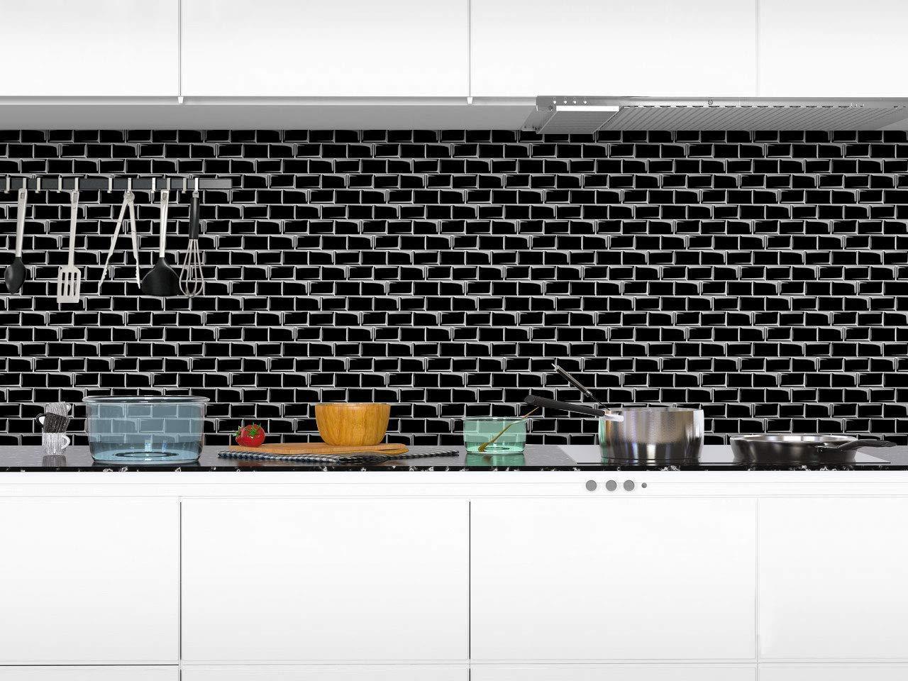 hot selling black subway Self Adhesive wall tiles sticker design peel and stick tiles for kitchen backsplash