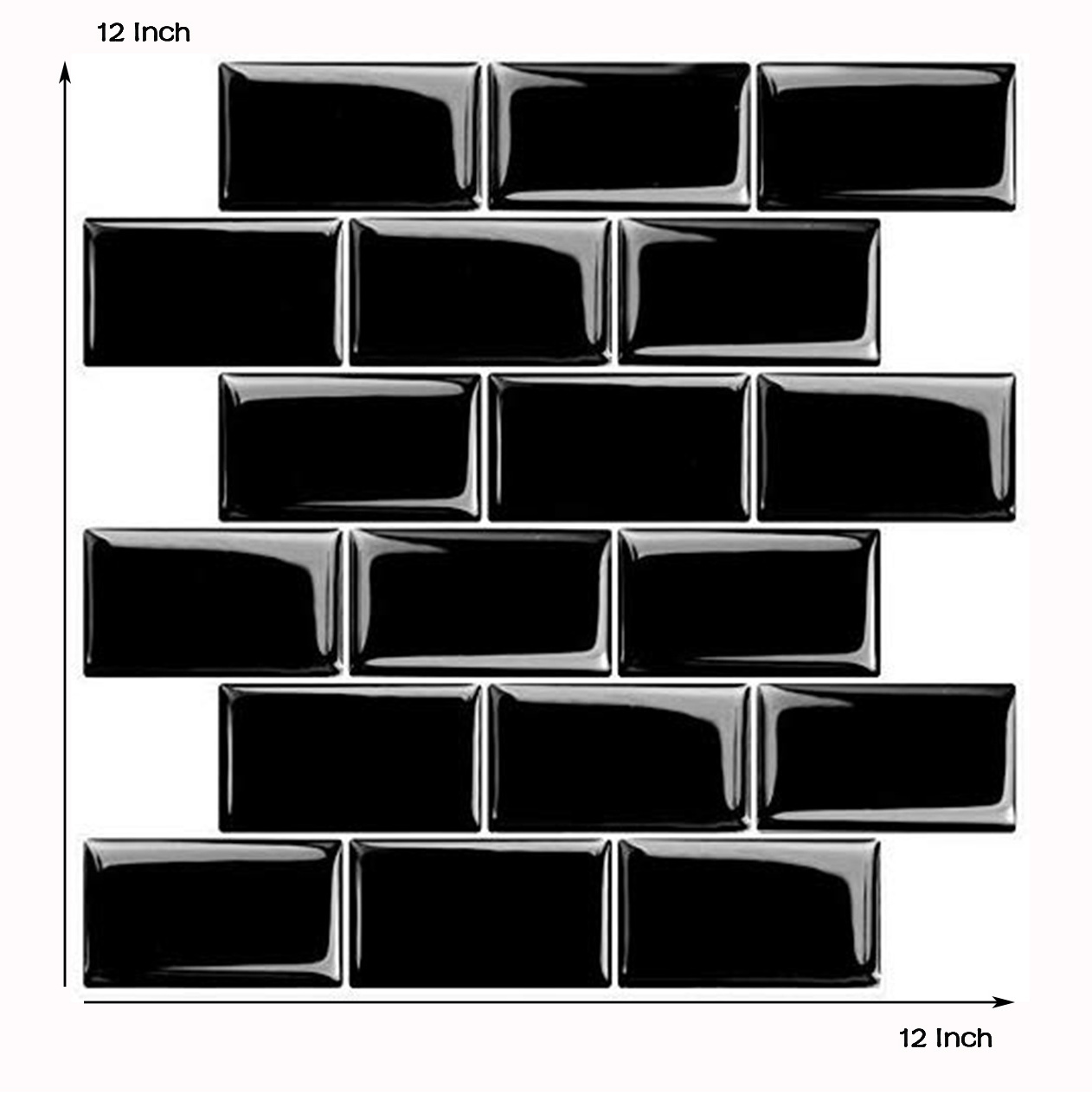 hot selling black subway Self Adhesive wall tiles sticker design peel and stick tiles for kitchen backsplash