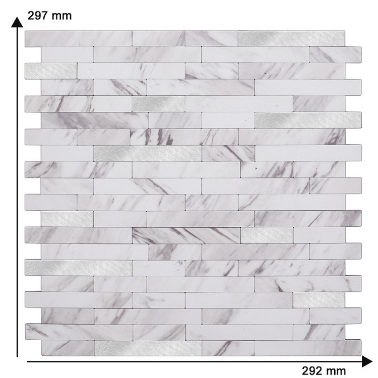 Peel and Stick Wall Tile Metal and interior PVC Aluminum Panel self adhesive stick on wall tiles Backsplash Kitchen Bathroom