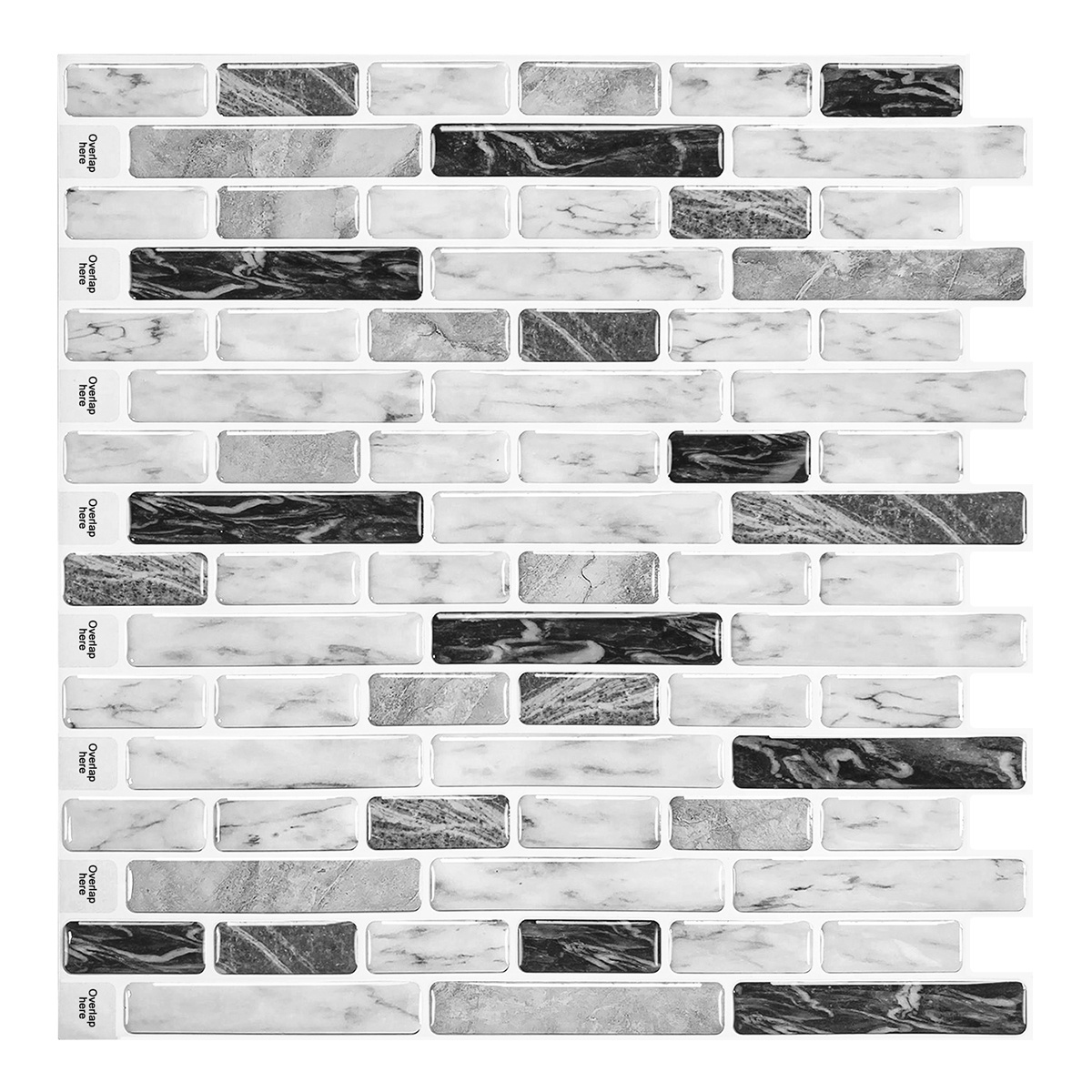 Self Adhesive Decorative 3d Stickers for Kitchen Bathroom Backsplash Long Strip Wall Tile