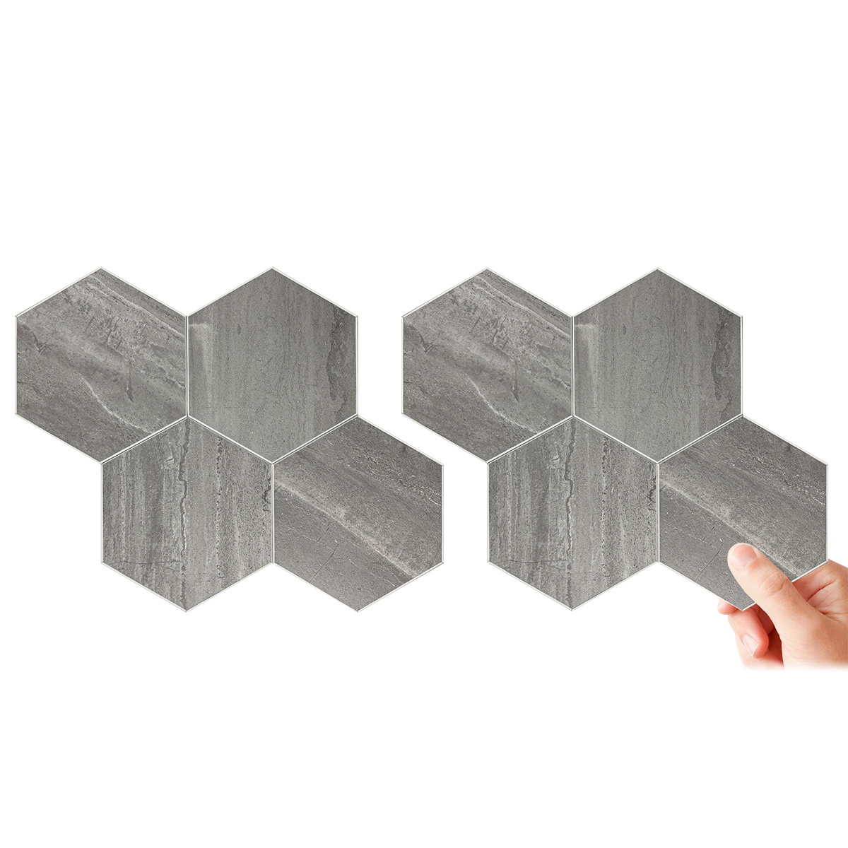 Self Adhesive Backsplash Kitchen Hexagon Shaped Brick Texture Wall Sticker 3d Peel and Stick Wall Tiles