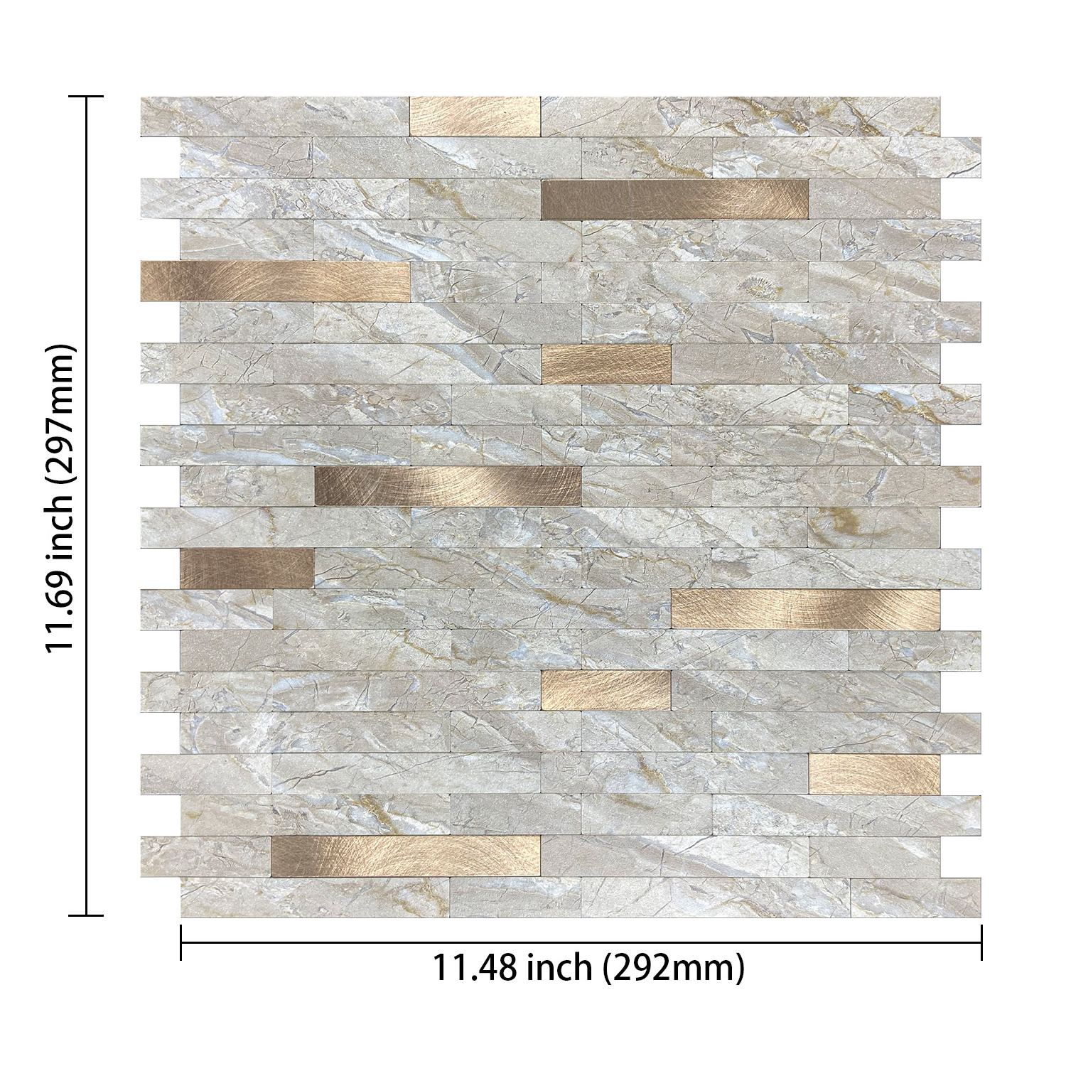 Modern kitchen Peel and Stick Wall Mosaic Tiles Aluminum Plastic Composite Square Design Tile