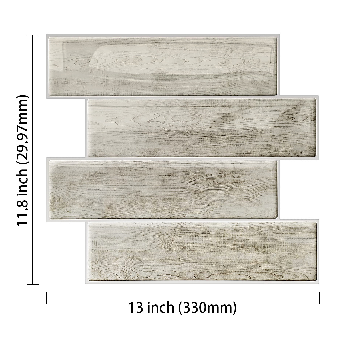 Peel and Stick Wall Similar Wood  Subway  Wall Tile 3D Fireplace Tile Waterproof for Kitchen Bathroom