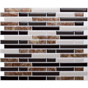 Peel and Stick Wall Sticker Black Black Stripe Subway Wall Tile 3D Fireplace Tile  Backsplash Kitchen Waterproof