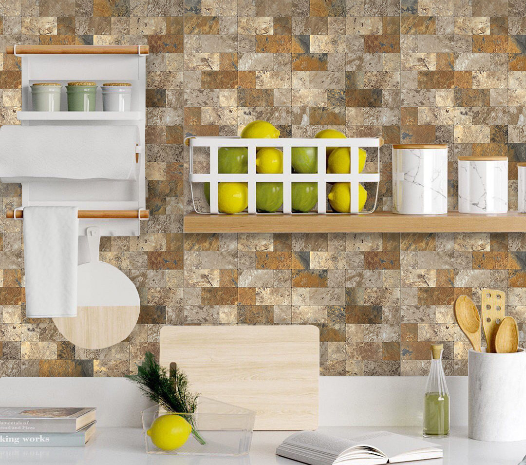 PVC Backsplash Panels 3D Decorative Tiles Cladding Stick on Kitchen Bathroom Mould-proof Function Waterproof Easy DIY Craft