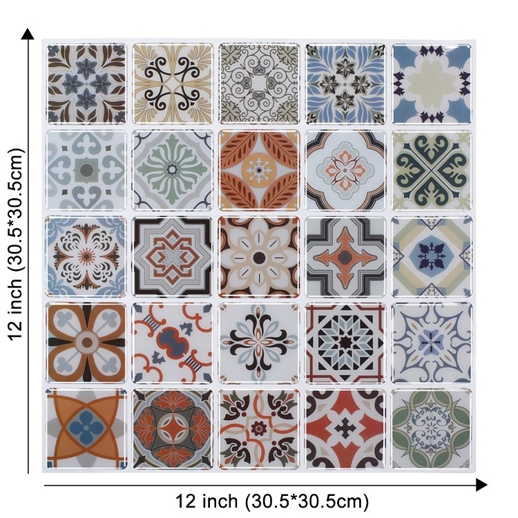 High Quality Mosaic Square Pattern Waterproof  3d Peel and Stick Tile Wallpaper Sticker Home Decoration