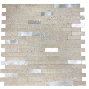 Metal and PVC Composite Panel  Peel and Stick Wall Tile  Adhesive Mosaic Backsplash Kitchen Bathroom Showroom Faux Stone