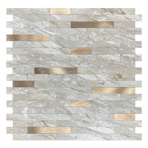 Modern kitchen Peel and Stick Wall Mosaic Tiles Aluminum Plastic Composite Square Design Tile