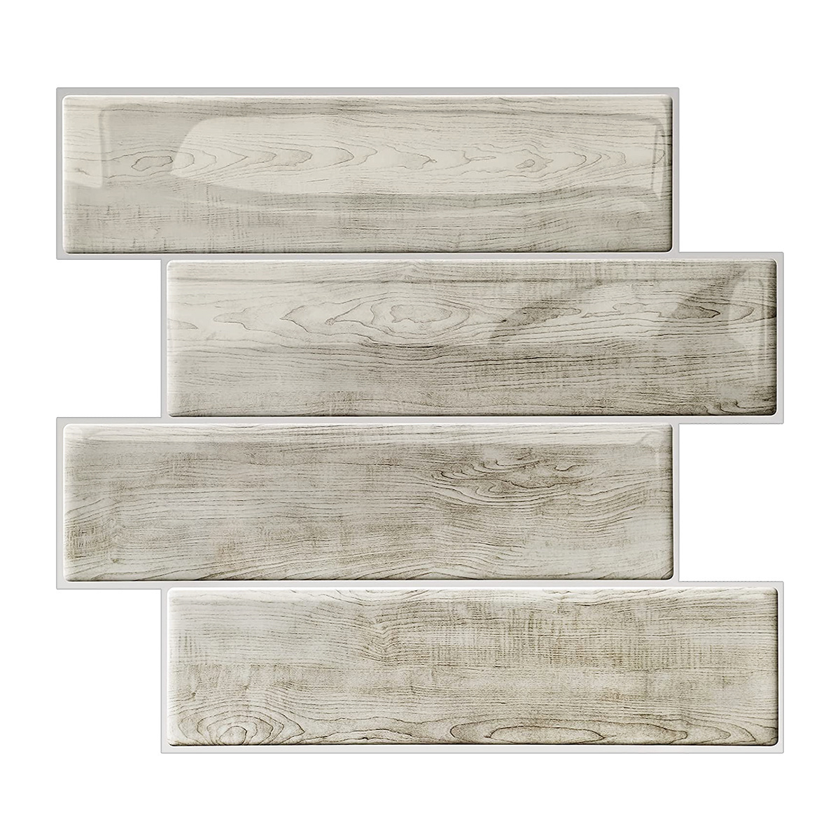 Peel and Stick Wall Similar Wood  Subway  Wall Tile 3D Fireplace Tile Waterproof for Kitchen Bathroom