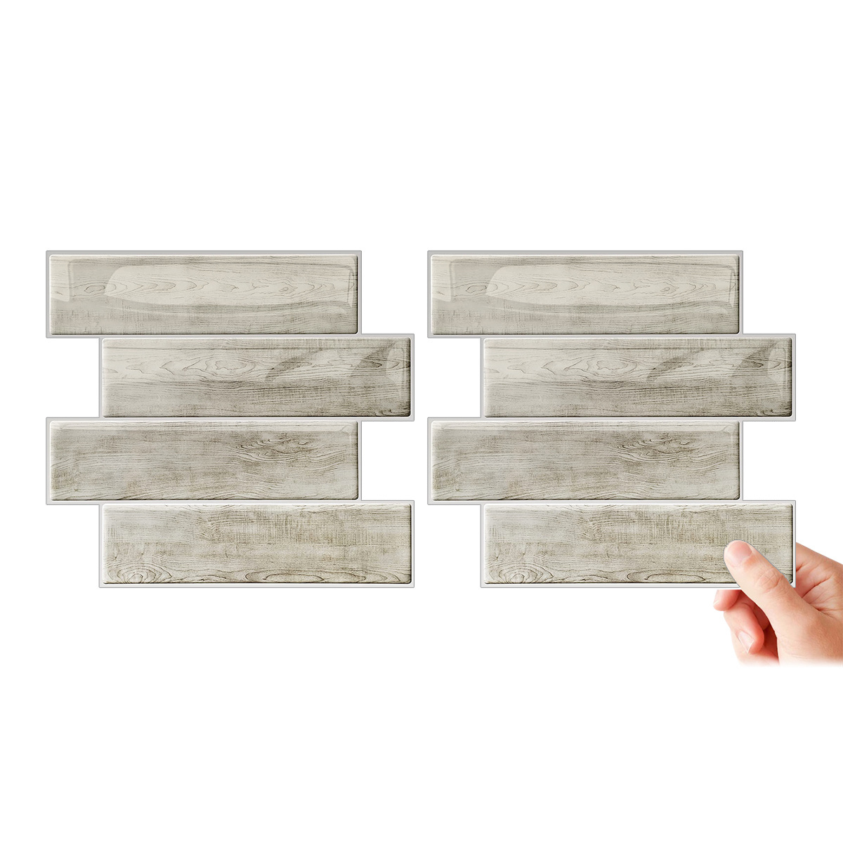 Peel and Stick Wall Similar Wood  Subway  Wall Tile 3D Fireplace Tile Waterproof for Kitchen Bathroom