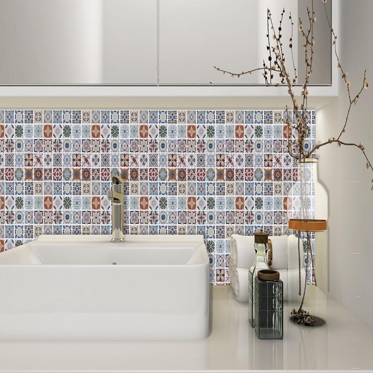 High Quality Mosaic Square Pattern Waterproof  3d Peel and Stick Tile Wallpaper Sticker Home Decoration