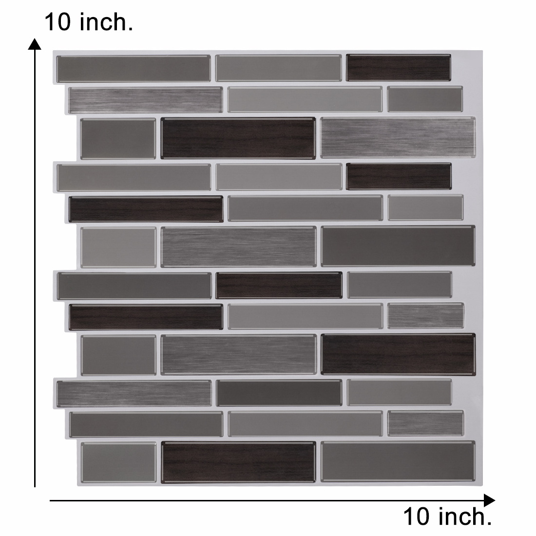 Waterproof and Self Adhesive Design Wallpaper Black and Grey Irregular Tiles for Home Wall