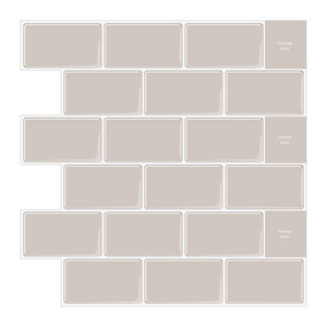 12*12 Inch Peel and Stick Wall Sticker Brick Subway Wall Tile 3D Fireplace Tile Backsplash Kitchen Bathroom Waterproof