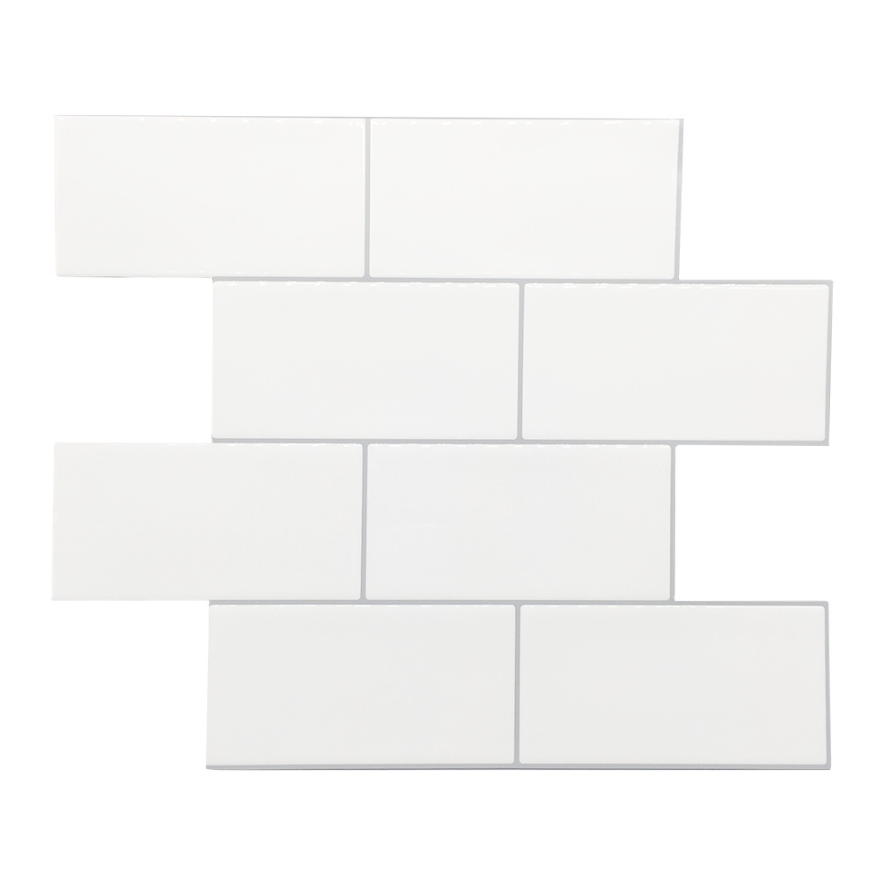 Luxury Decorative Peel and Stick White Subway Shower Wall Tiles for Kitchen