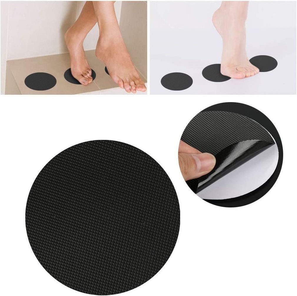 Black Luxury Anti Slip Shower Stickers Peel and Stick Non-Slip Bath Mats Waterproof Modern Design for Bedroom and Room