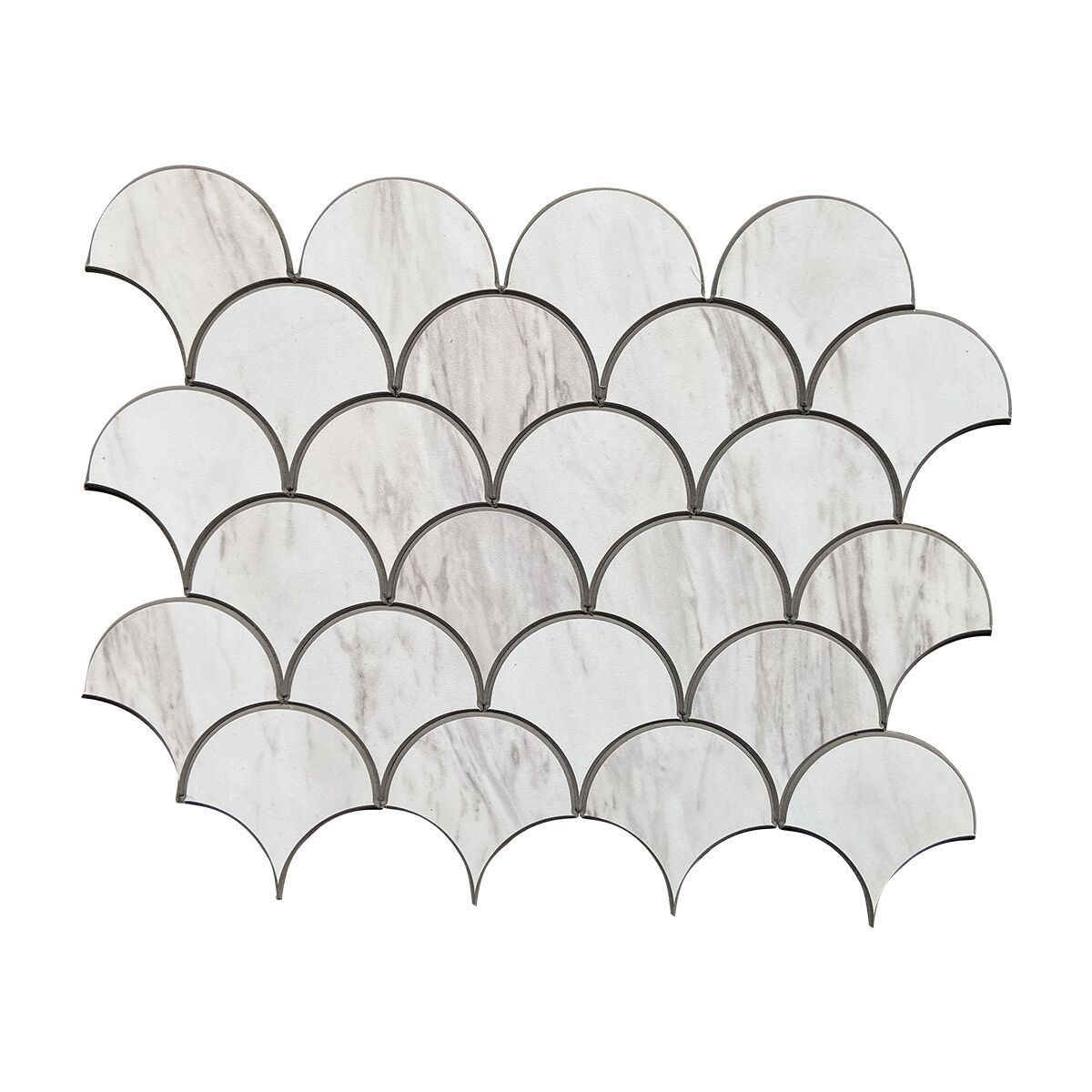 Peel and Stick Back splash Tile Fish Scale Composite PVC Wall Tiles Stick on Kitchen Living room