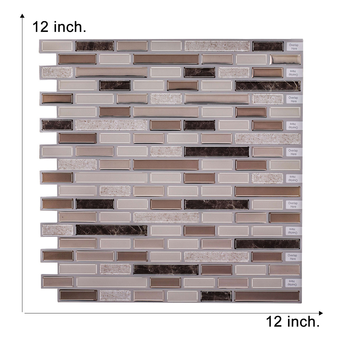 Peel and Stick Waterproof Tile Stickers Self Adhesive 3D Brick Marble Effect Vinyl Wallpaper for Kitchen Backsplash