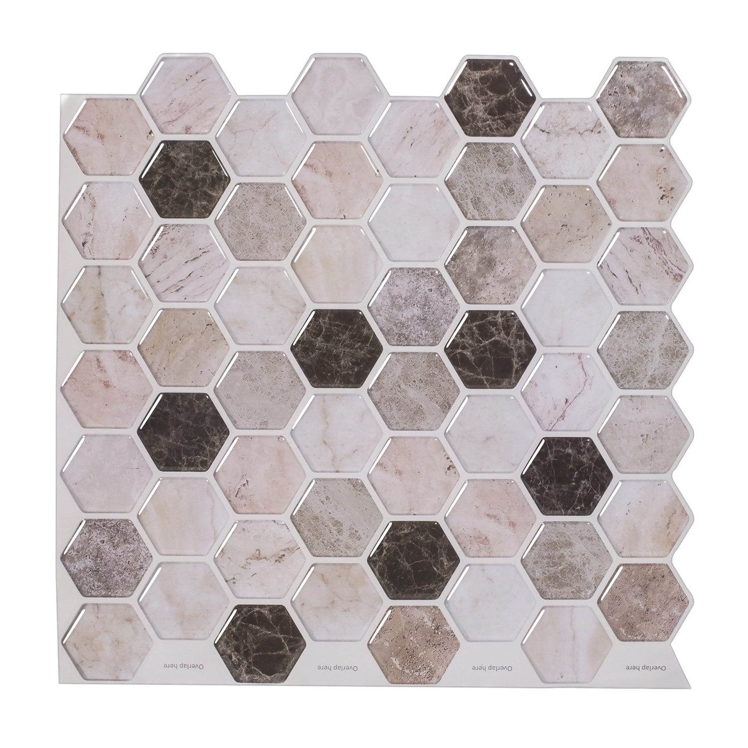 12*12 Inch Peel and Stick Wall Sticker Pink Hexagon Wall Tile 3D Fireplace Tile Backsplash Kitchen Bathroom Waterproof