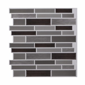 Waterproof and Self Adhesive Design Wallpaper Black and Grey Irregular Tiles for Home Wall