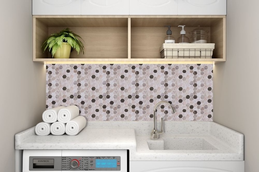 12*12 Inch Peel and Stick Wall Sticker Pink Hexagon Wall Tile 3D Fireplace Tile Backsplash Kitchen Bathroom Waterproof