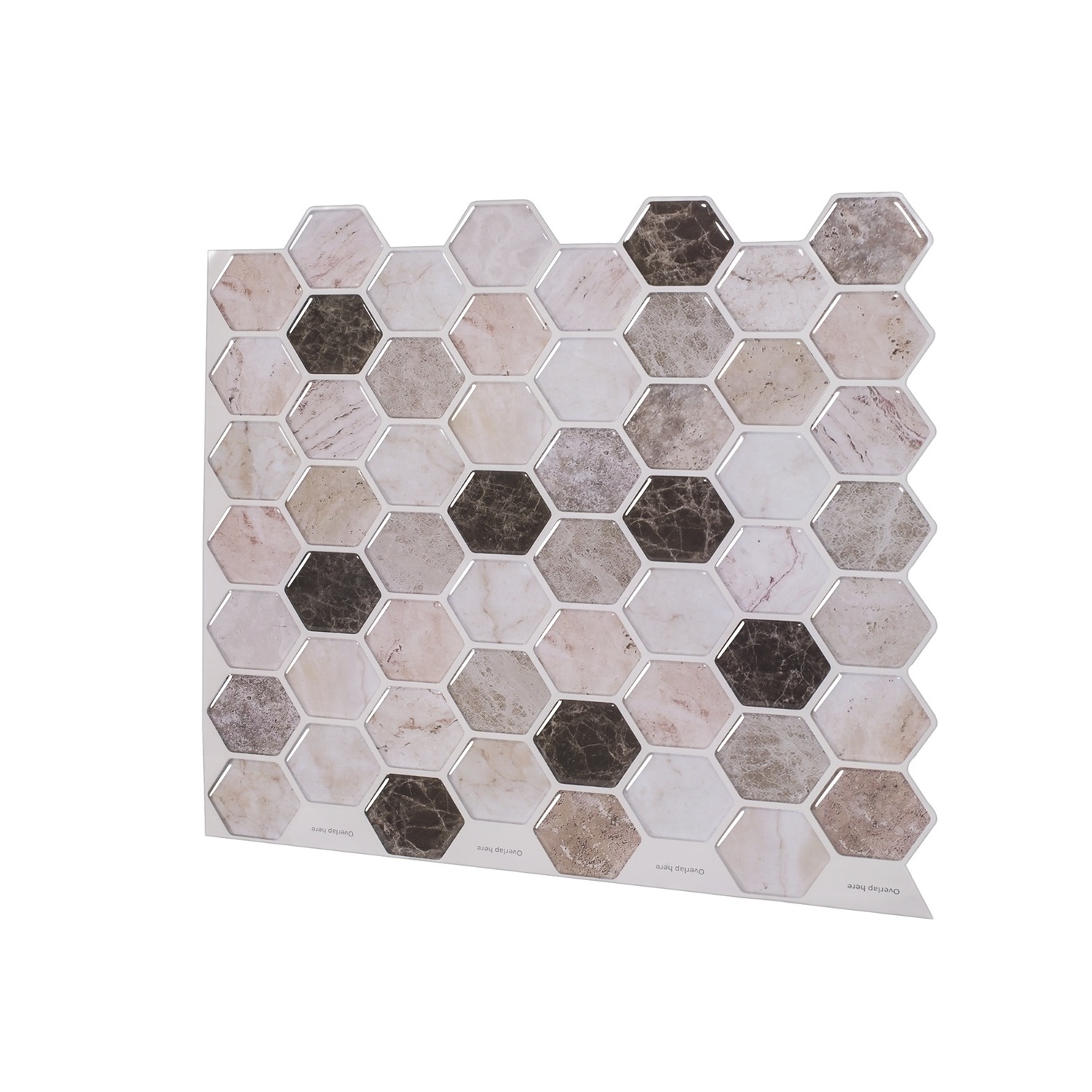 12*12 Inch Peel and Stick Wall Sticker Pink Hexagon Wall Tile 3D Fireplace Tile Backsplash Kitchen Bathroom Waterproof