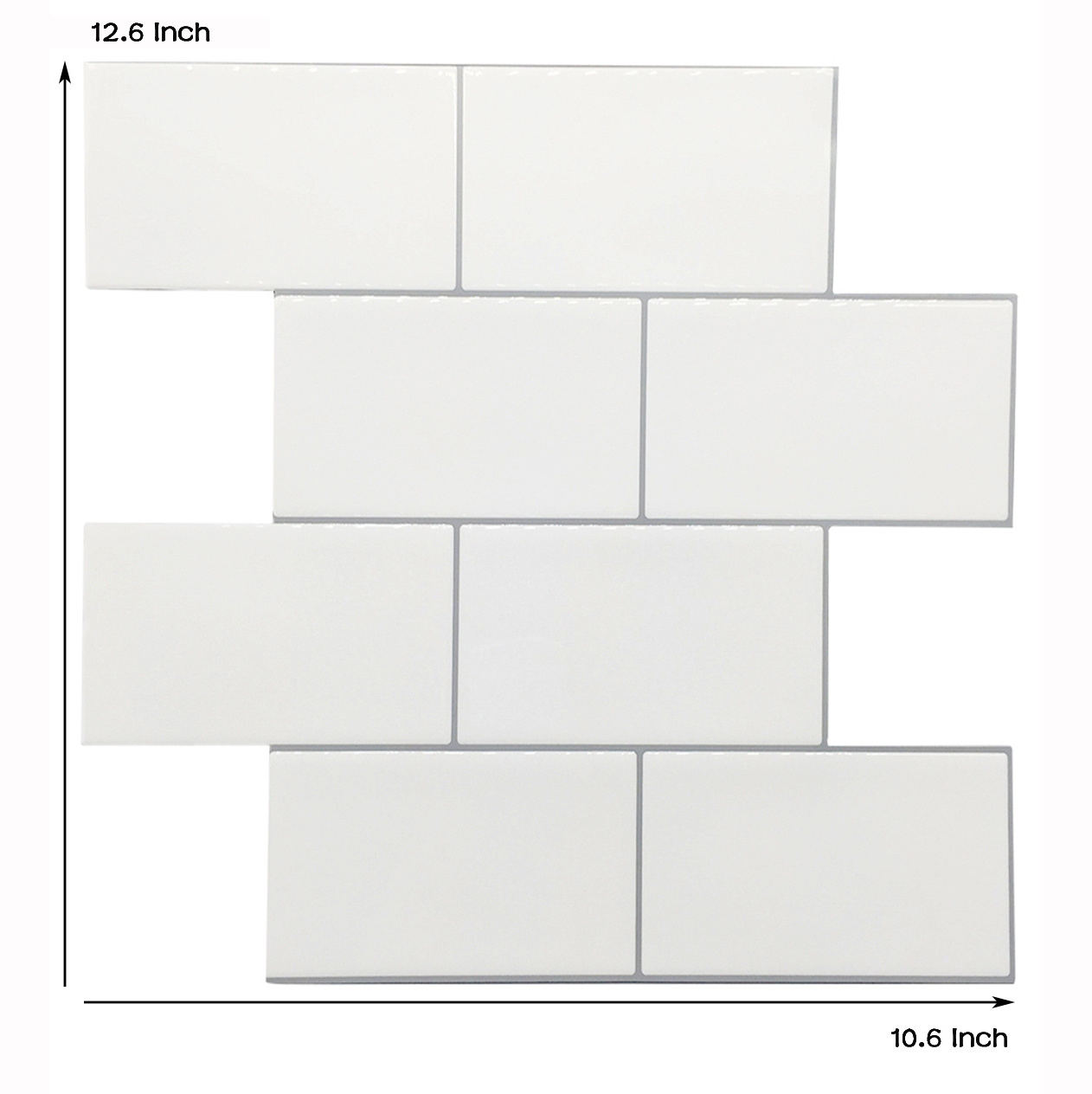 Luxury Decorative Peel and Stick White Subway Shower Wall Tiles for Kitchen