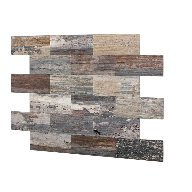 Easy to Lay Lightweight Wooden Vintage Mosaic Tile Backsplash with Strong Adhesive Backed