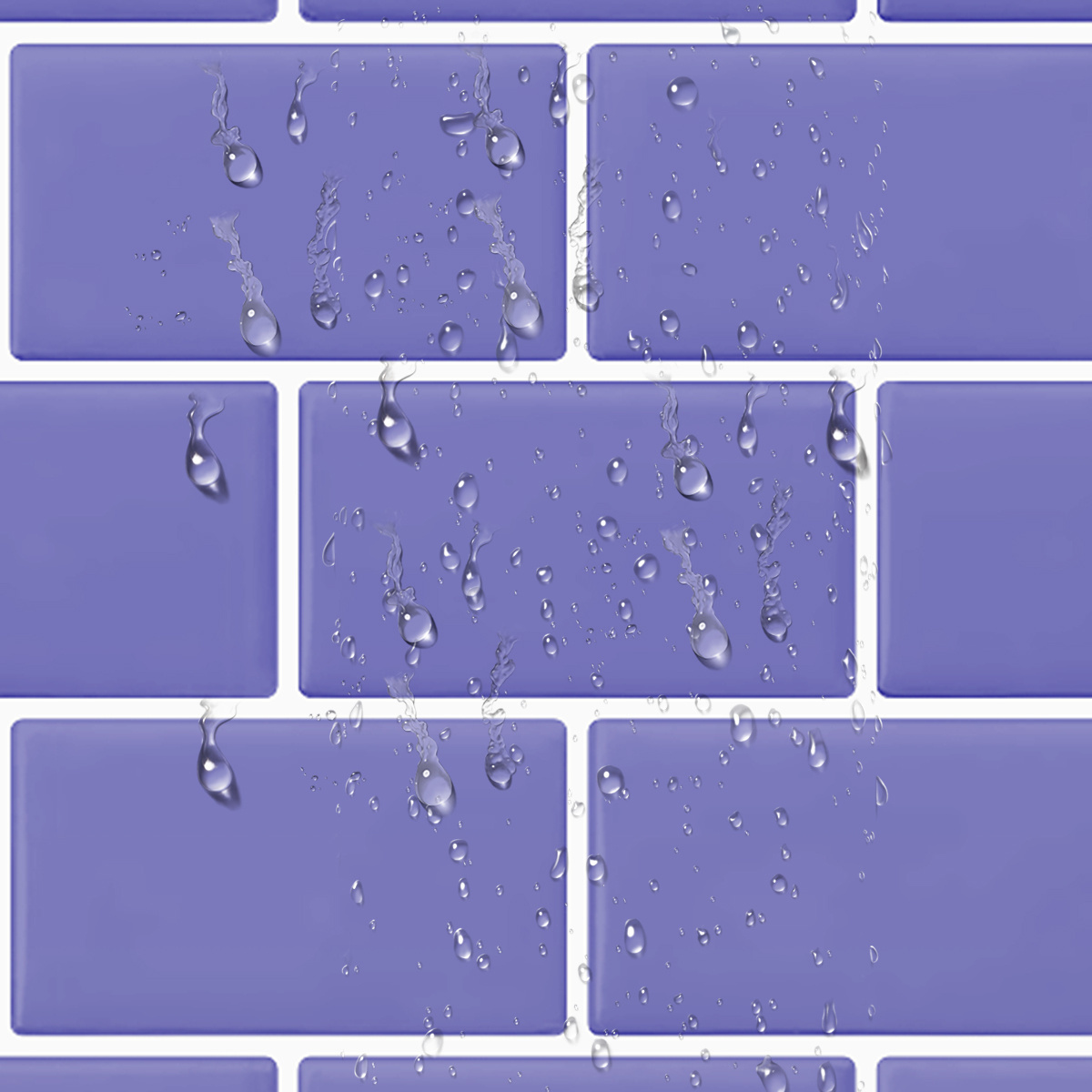 1.2MM Thickness Purple Subway Tiles Peel and Stick Wall Tiles for Kitchen Backsplash