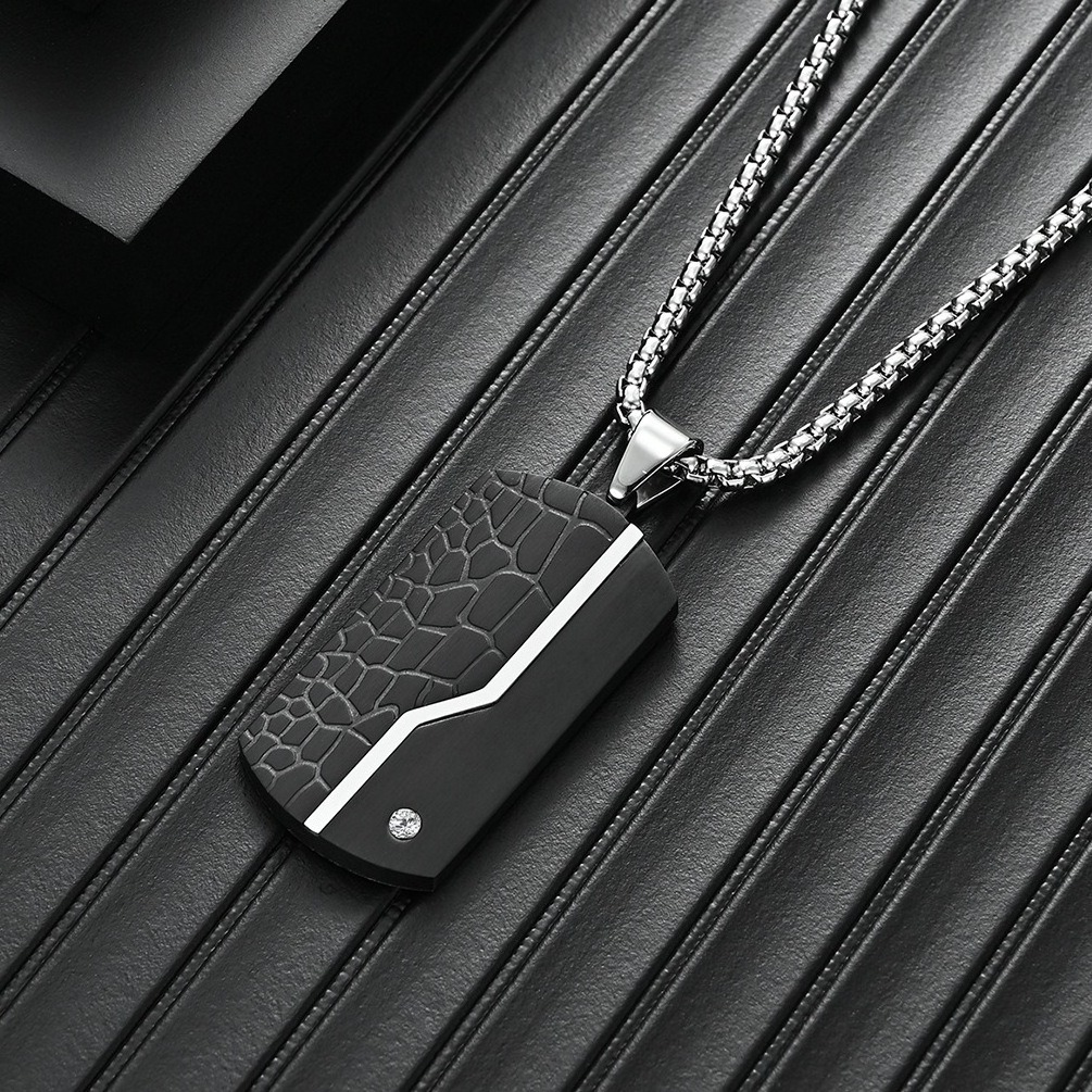 Men's Fashion Stainless Steel Black Pendant fashion stainless steel men hip hop chain necklace price jewelry stainless steel