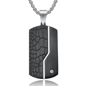 Men's Fashion Stainless Steel Black Pendant fashion stainless steel men hip hop chain necklace price jewelry stainless steel