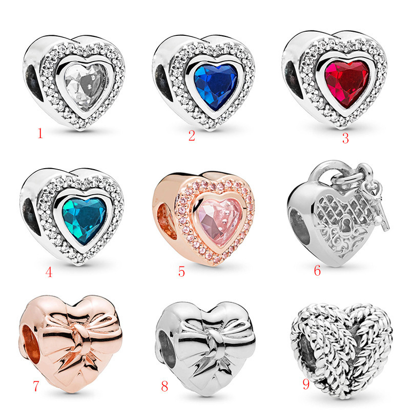 Alloy Charms Heart Charms Wholesale Higu Quality Popular Charm Beads Silver Plated for Jewelry Making Bulk Crystal Zinc Alloy