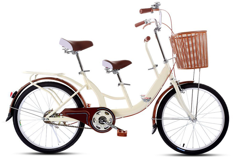 High quality steel frame side by side tandem two seats quadricycle people travel city bike bicycle