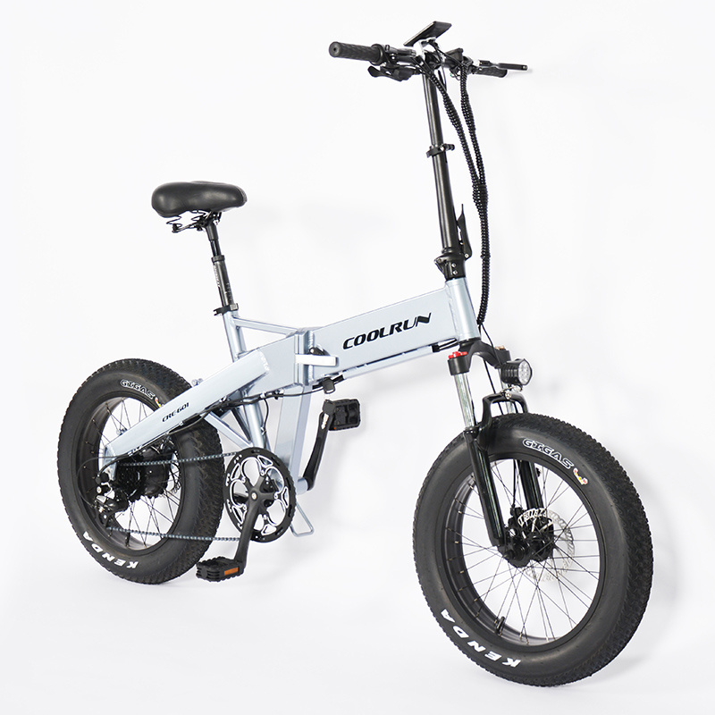 20 inch Fat tires Beach bike Snow bike Aluminum alloy Frame 48V 250W 500W 750W suspension Folding Electric Bike