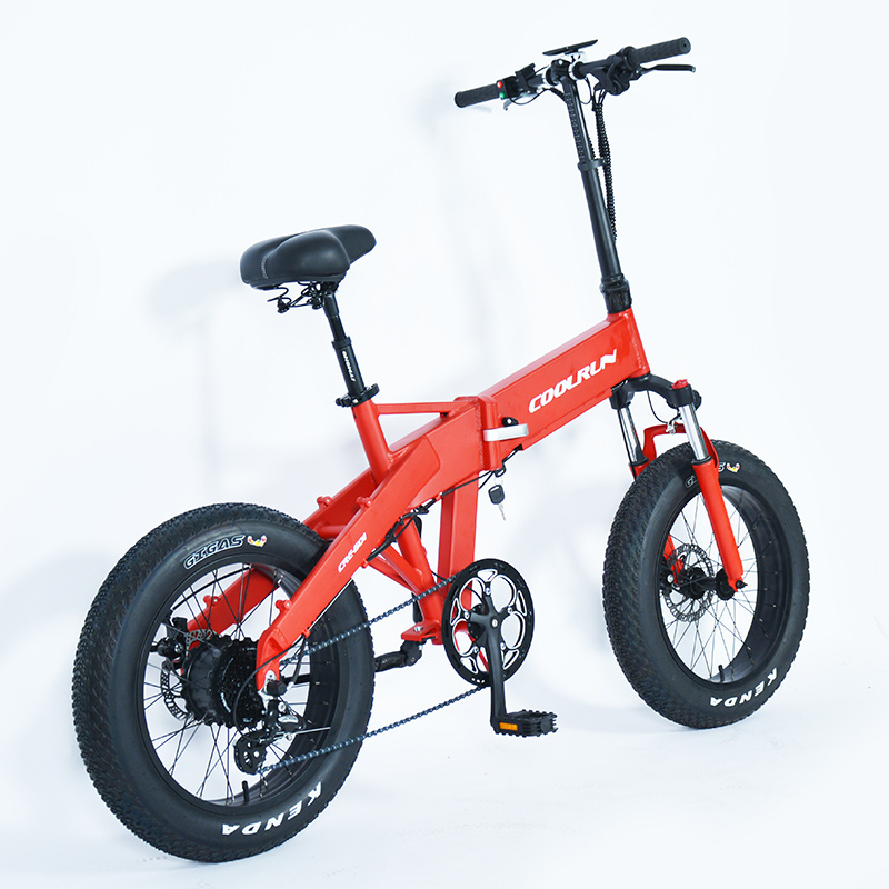 20 inch Fat tires Beach bike Snow bike Aluminum alloy Frame 48V 250W 500W 750W suspension Folding Electric Bike