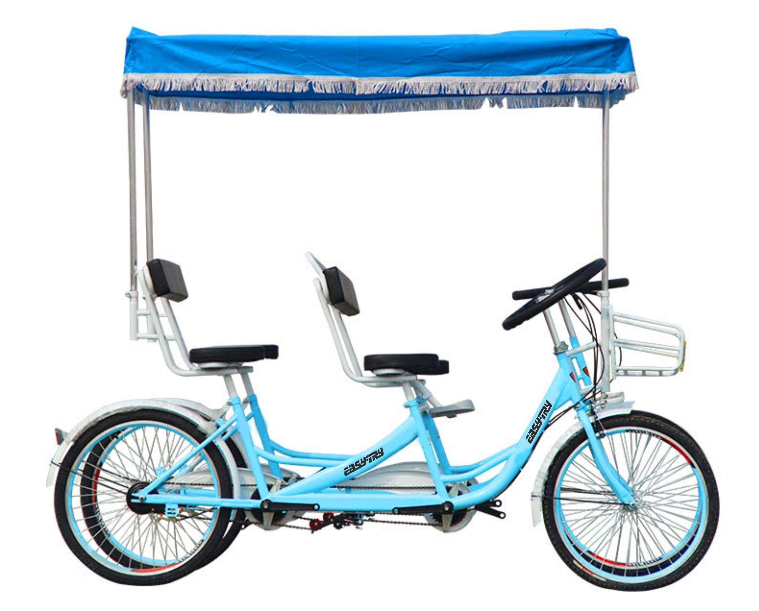 High quality steel frame side by side tandem two seats quadricycle people travel city bike bicycle