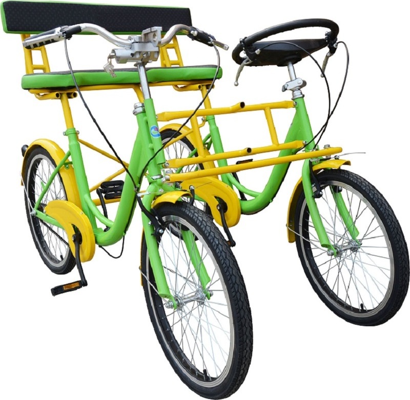 High quality steel frame side by side tandem two seats quadricycle people travel city bike bicycle