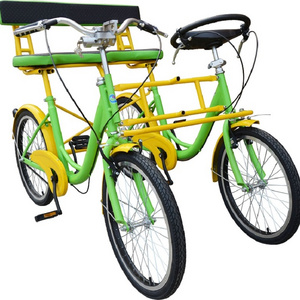 High quality steel frame side by side tandem two seats quadricycle people travel city bike bicycle