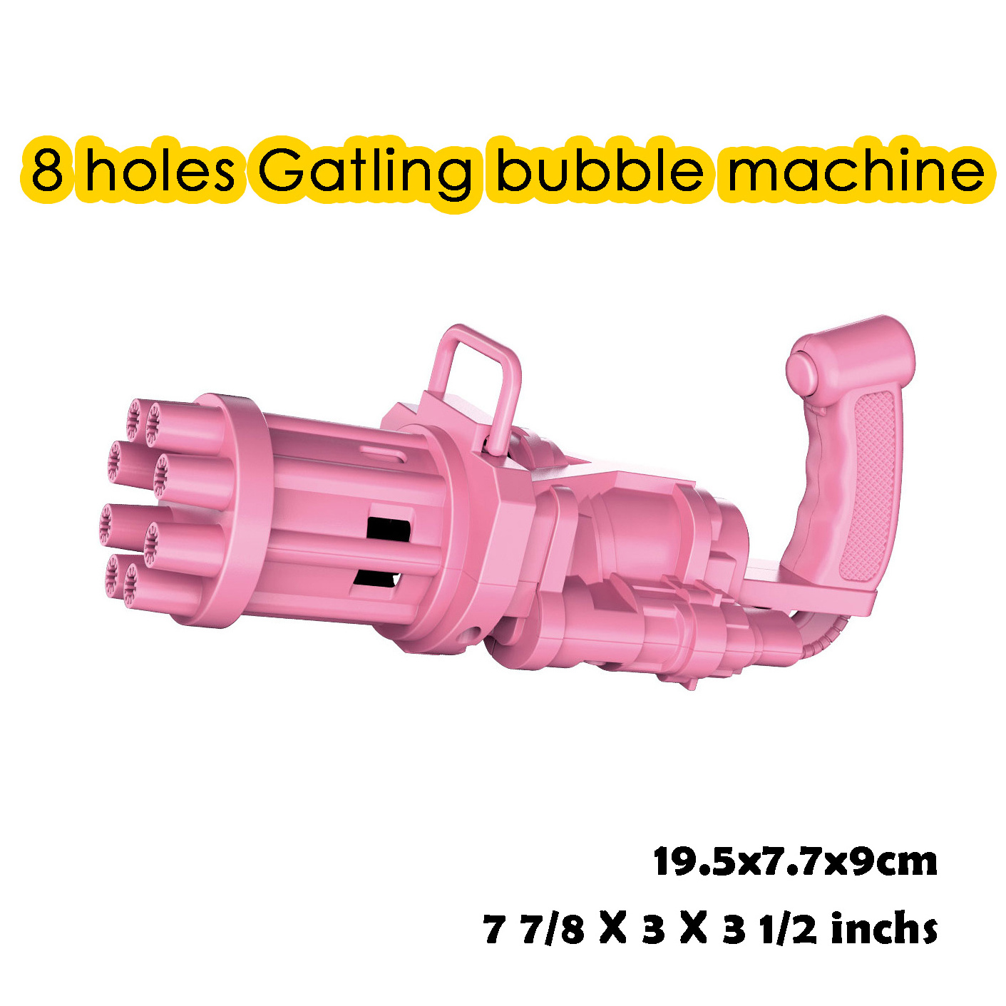 19.5cm 8holes Gatling electric TOY GUN bubble machine BUBBLE GUN for kids family party beach outdoors