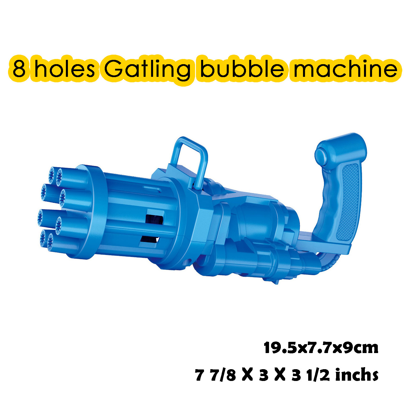 19.5cm 8holes Gatling electric TOY GUN bubble machine BUBBLE GUN for kids family party beach outdoors