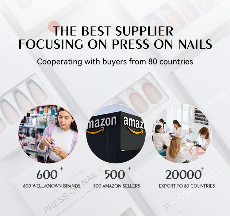 Wholesale 3D Nail Art Pre Design Bride False Nails Tips Back Glue Press On Nail Tips Artificial Fingernails